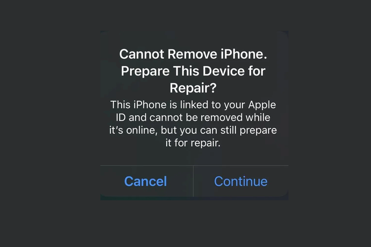 Fitur mode perbaikan saat servis iPhone.