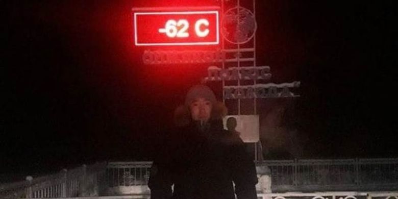 Termometer di Oymyakon, Rusia berhenti bekerja tak lama setelah suhu mencapai -62C 