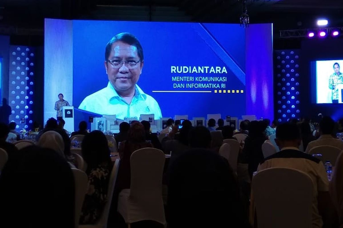 Menteri Komunikasi dan Informasi Rudiantara dalam seminar Banking dan Fintech di Jakarta, Kamis (9/5/2019)