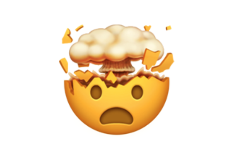 Ilustrasi emoji kepala pecah.