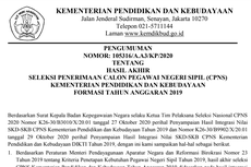 Pengumuman Hasil Seleksi CPNS 2019 Kemendikbud, Cek Selengkapnya di Sini!