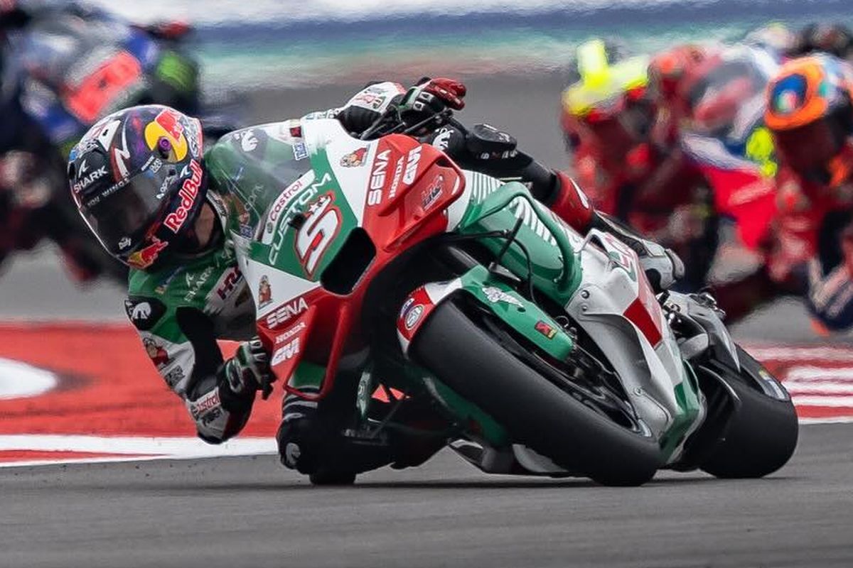 Johann Zarco saat berlaga pada MotoGP Amerika 2025