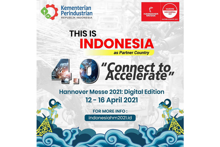 Poster Hannover Messe 2021 dengan tema Connect to Accelerate