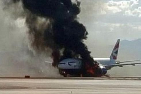 Pesawat British Airways Terbakar Saat Lepas Landas