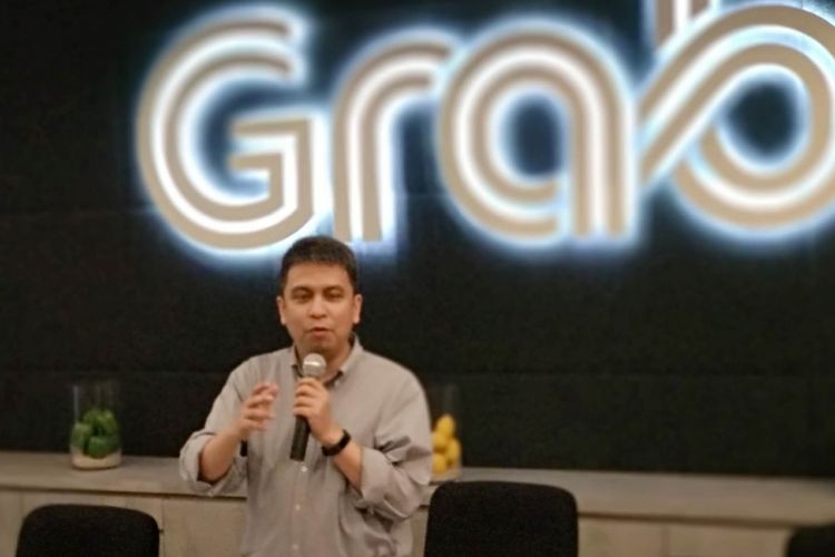 Managing Director Grab Indonesia Ridzki Kramadibrata, tolak menaikkan tarif Grab Bike, Jakarta, Jumat (6/4/2018)