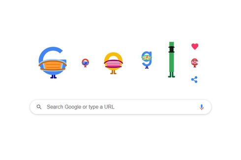 Ingatkan Pencegahan Covid-19, Google Doodle Hari Ini Bermasker dan Jaga Jarak