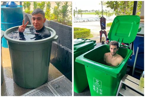 Aksi Pebalap MotoGP Mandalika Berendam di Bak Sampah Berisi Air Dingin, Ini Manfaatnya