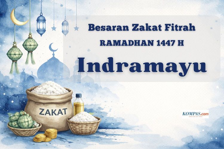 Berikut besaran zakat fitrah 2026 di Kabupaten Indramayu baik dalam bentuk beras maupun uang tunai pada bulan Ramadhan 1447 H.
