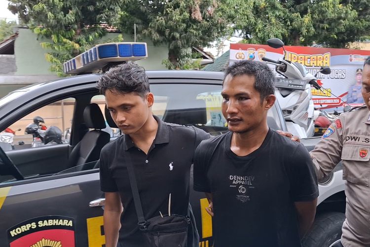 Pelaku pencurian motor di Lumajang tampak babak belur saat digelandang polisi ke Mapolres Lumajang, Selasa (10/9/2024)