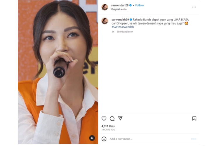 Sarwendah menjelaskan rahasia kesuksesannya hasilkan omzet besar saat sesi Live Shopping.