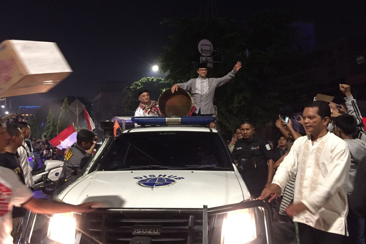 Gubernur DKI Jakarta, Anies Baswedan di Jalan Haji Mansyur, Tanah Abang, Jakarta Pusat, Selasa (4/6/2019).