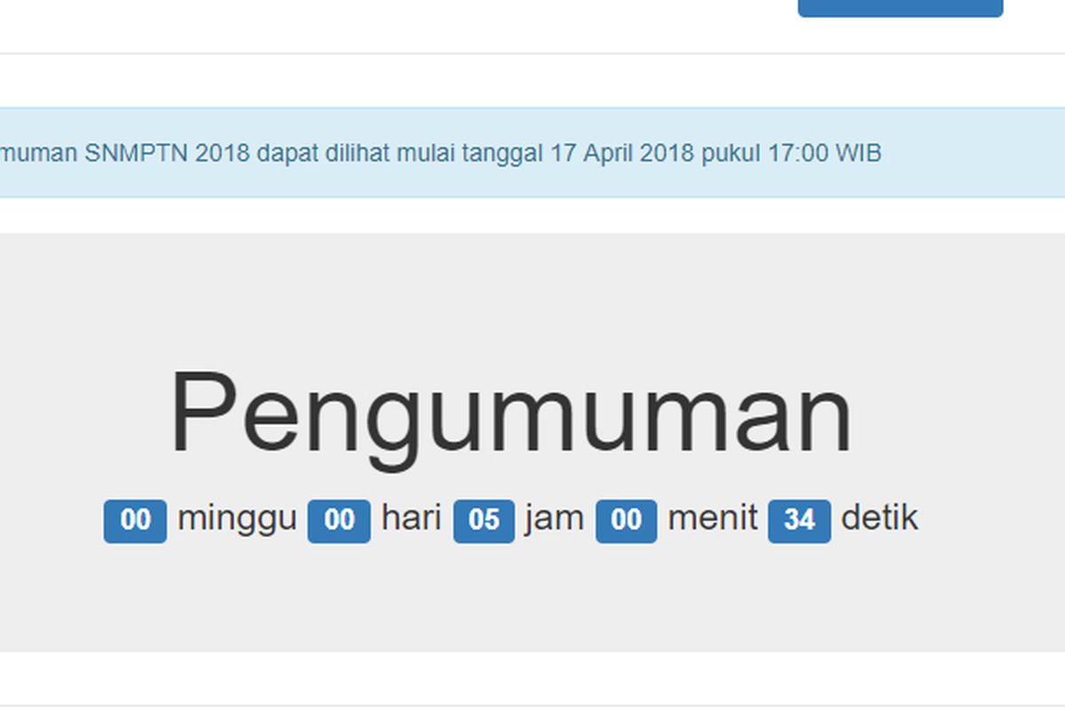 Pengumuman hasil SNMPTN menghitung mundur menunggu hingga sore ini.