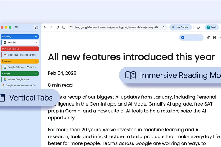 Google Chrome Tambah Tab Vertikal, Kelola Banyak Tab Jadi Lebih Mudah