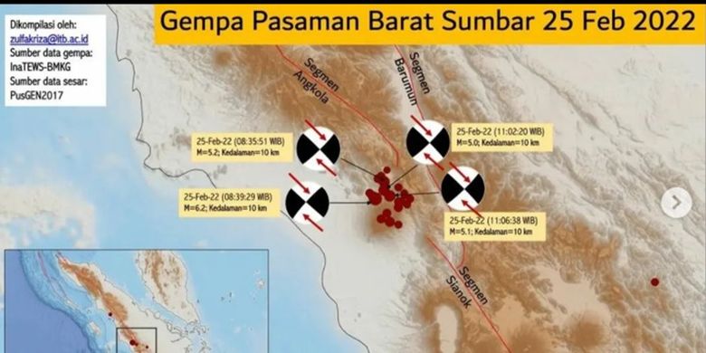 Gempa bumi 6,1 Skala Richter (SR) mengguncang Kabupaten Pasaman Barat, Provinsi Sumatera Barat (Sumbar), Jumat (25/2/2022). 