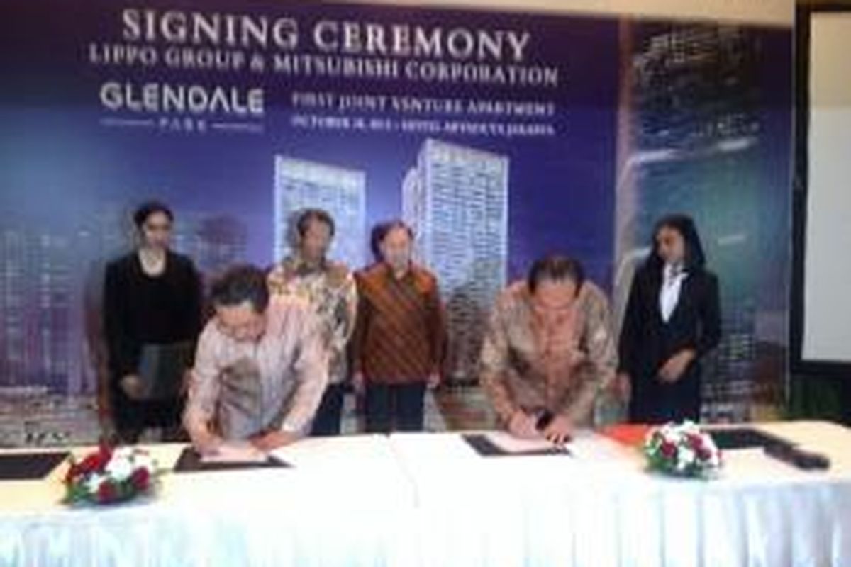 Penandatanganan kerjasama antara Lippo Cikarang dengan Mitsubishi Corporation di Jakarta, Rabu (28/10/2015).