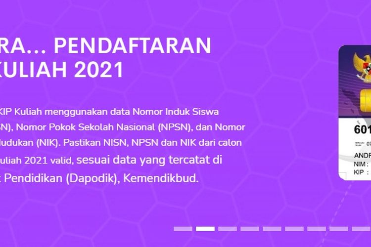 Tangkapan layar website KIP Kuliah Kemendikbud.