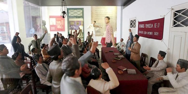 Diorama Kongres Pemuda di Museum Sumpah Pemuda, Jalan Kramat Raya, Jakarta Pusat, Kamis (22/10/2015).