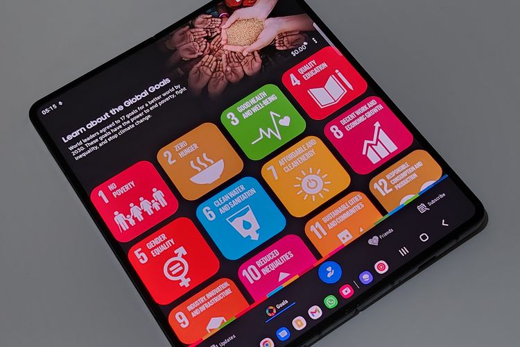 Ilustrasi aplikasi Samsung Global Goals.