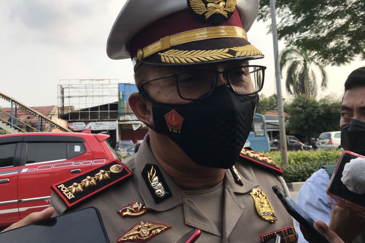 Direktur Lalu Lintas Polda Metro Jaya, Kombes Pol Sambodo Purnomo Yogo saat ditemui di Pengadilan Negeri Jakarta Timur pada Jumat (26/3/2021) sore.