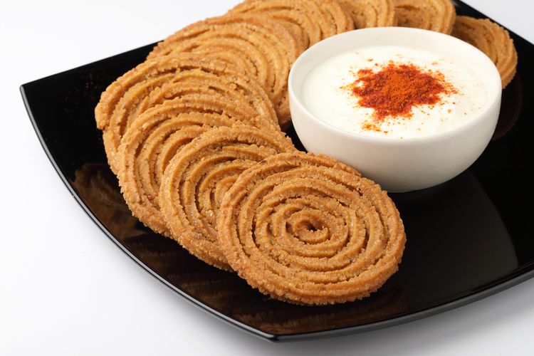 Ilustrasi chakali, makanan khas Diwali di India. 