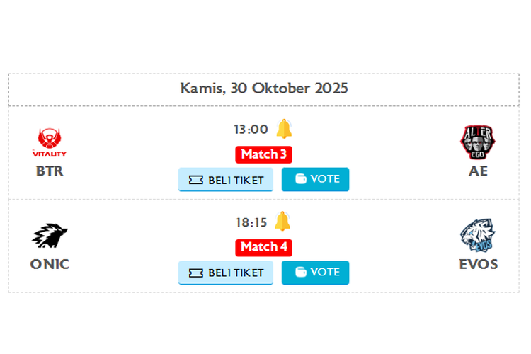 Jadwal Playoff MPL S16 hari kedua.