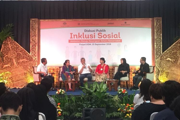 Diskusi Inklusi Sosial Jembatan Menuju Kewargaan Setara Semartabat di Yogyakarta, Minggu (15/9/2018).