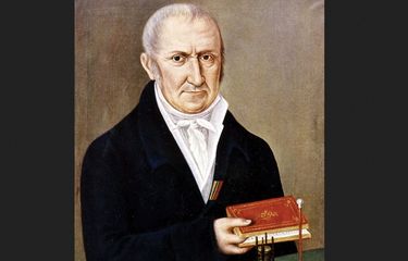 Lukisan sosok Alessandro Volta, fisikawan Italia penemu baterai modern.