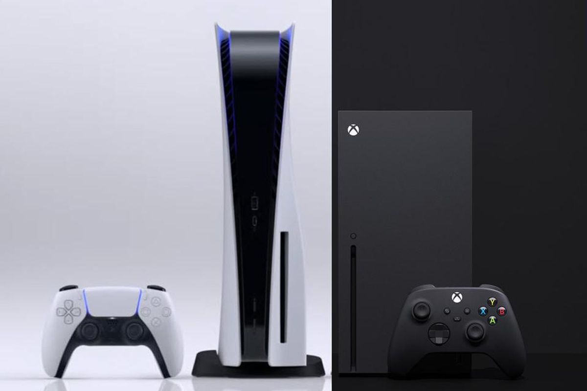 Ilustrasi konsol game PS5 dan Xbox Series X.