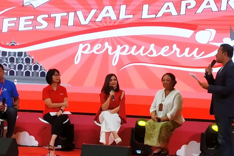 Para pembicara dalam Festival Lapak PerpusSeru 2018 di Jakarta (28/9/2018)