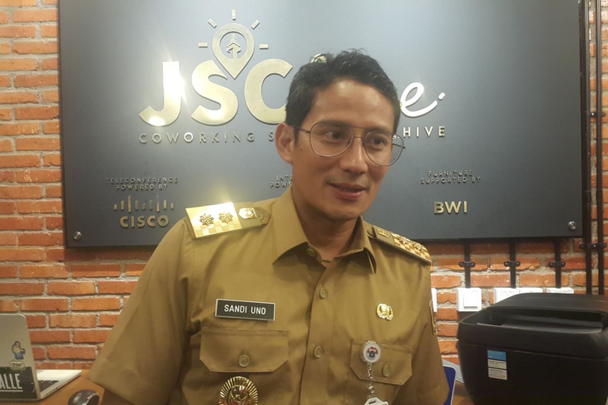 Wakil Gubernur DKI Jakarta Sandiaga Uno di Jakarta Smart City Hive, Kuningan, Jakarta Selatan, Selasa (24/10/2017).