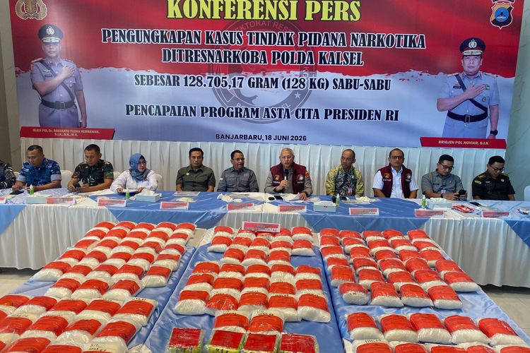Polda Kalsel Gagalkan Peredaran 128 Kg Sabu Jaringan Internasional, 5 Orang Ditangkap