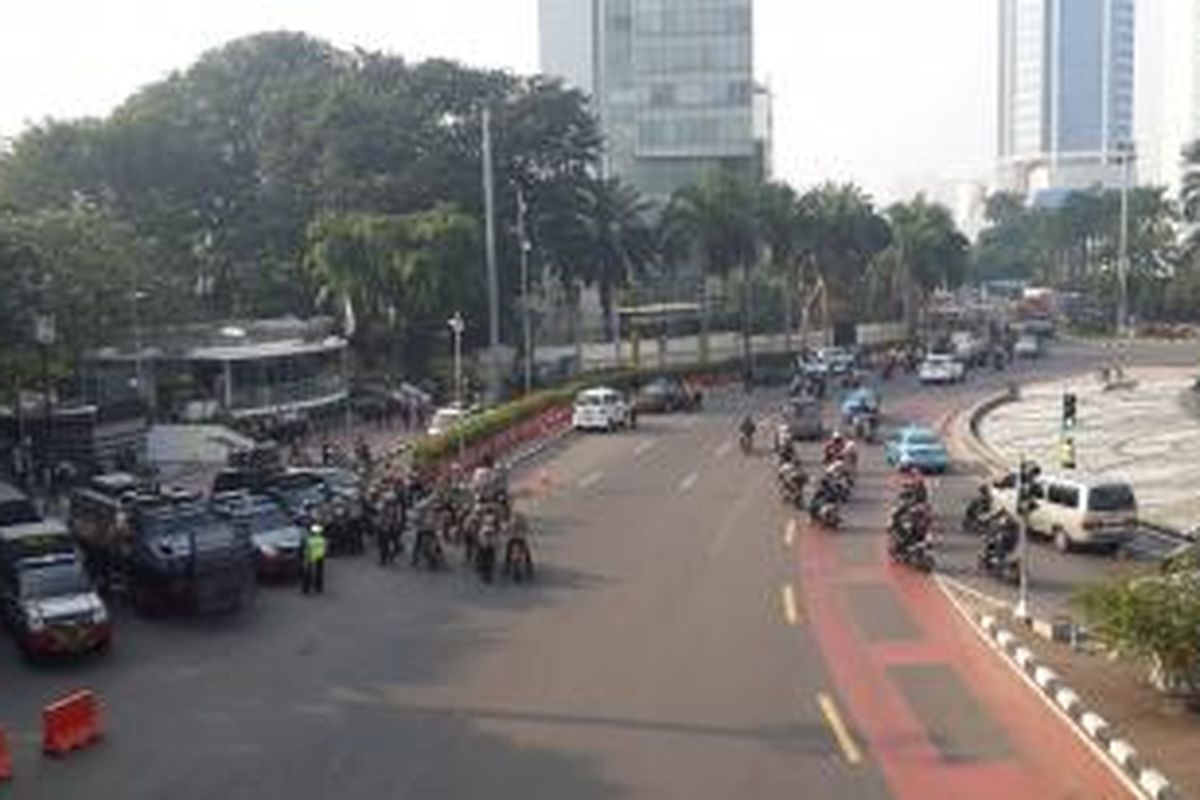 Bundaran Hotel Indonesia jelang unjuk rasa hari ini, Rabu (20/5/2015).
