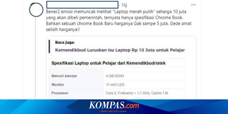Penjelasan Lengkap Kemendikbud soal Laptop 32 GB Chrome Book, Benarkah Harganya Rp 10 Juta Per Unit? - Vimarsana News
