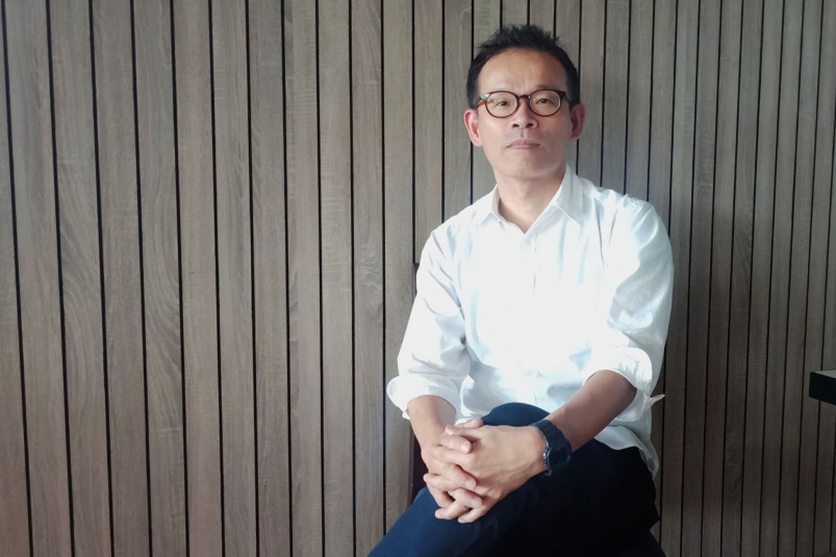 Design Manager of Casio Timepiece, Ryusuke Moriai ketika ditemui di Discovery Hotel, Ancol, Jakarta Utara, Sabtu (8/12/2018).