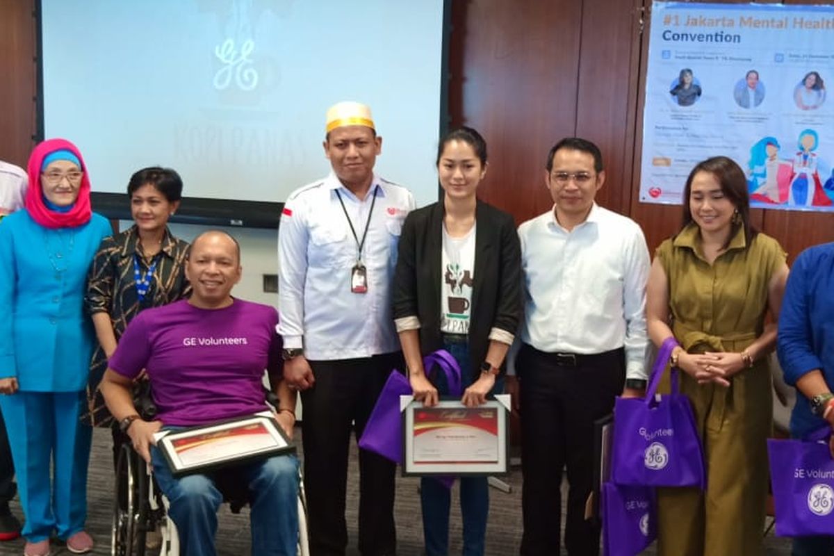 Badan Kesehatan Jiwa Indonesia (Bakeswa Indonesia) bersama GE Volunteers dan Kopi Panas Foundation menggelar diskusi publik Promosi Kesehatan Jiwa dan Pencegahan Bunuh Diri, di Jakarta (21/9/2019).