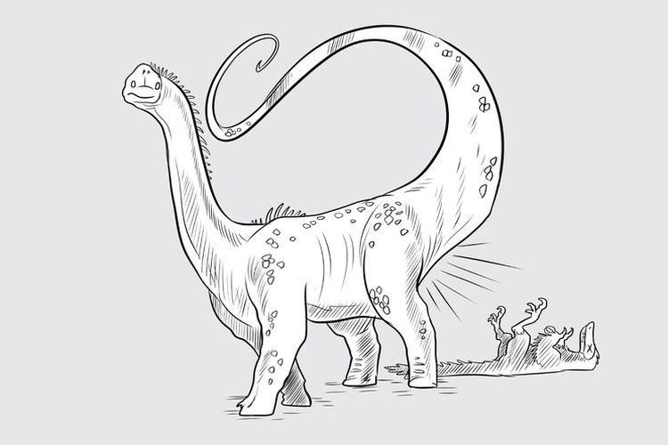 Ilustrasi dinosaurus kentut