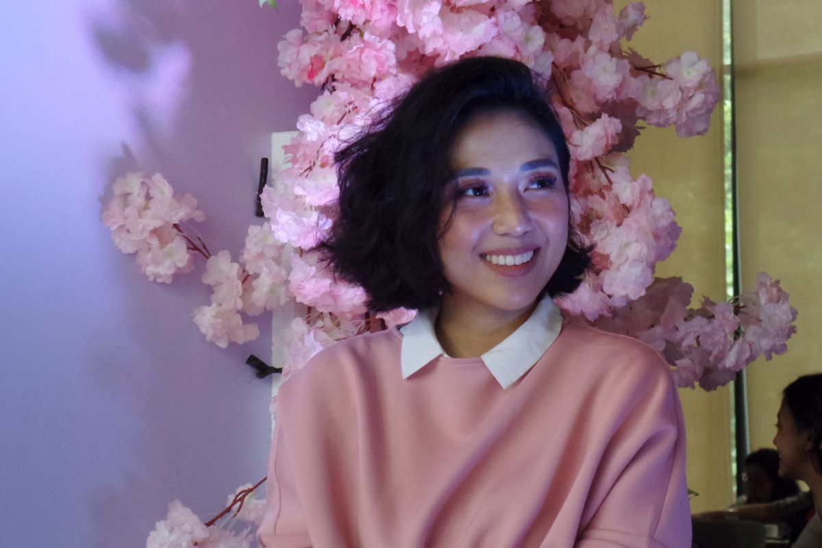 Influencer Ellyse Sinsilia pada peluncuran rangkaian SoKlin Experience Sakura di kawasan Kebayoran Baru, Jakarta Selatan, Kamis (28/2/2019).