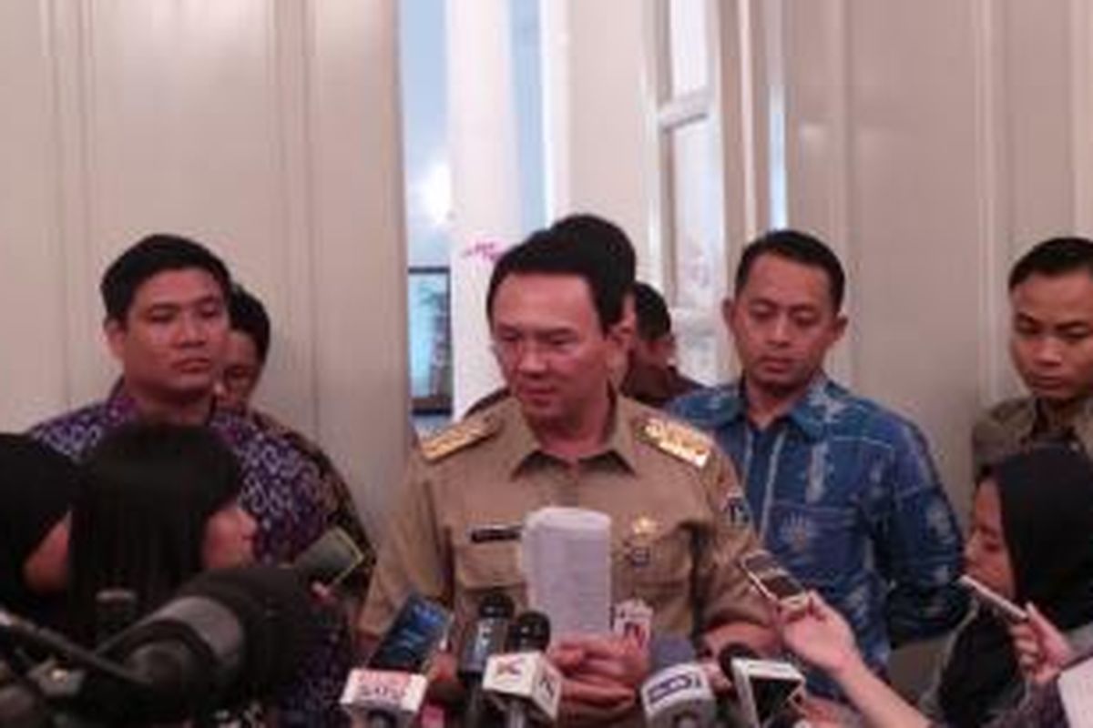 Gubernur DKI Jakarta Basuki Tjahaja Purnama, di Ballroom Balai Kota. 