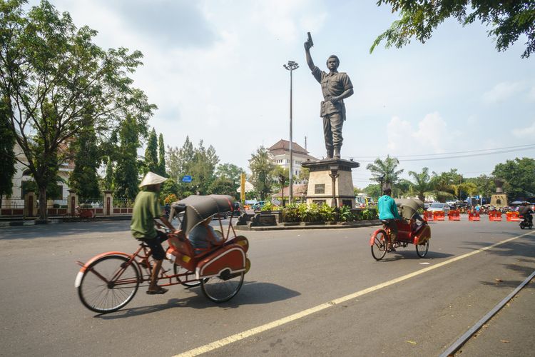Ilustrasi Monumen Patung Slamet Riyadi di Kota Solo.
