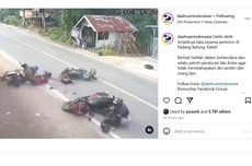 Video Pengendara Belok Tanpa Sein, 3 Motor Langsung Kecelakaan