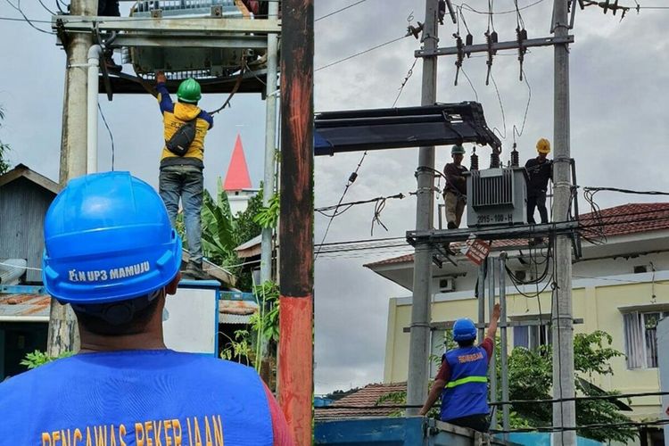 PLN berupaya memulihkan aliran listrik pasca gempa bumi yang melanda Sulawesi Barat (Sulbar).