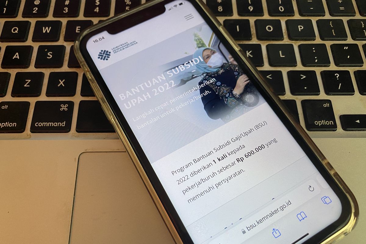 Tampilan website bsu.kemnaker.go.id untuk cek penerima BSU.