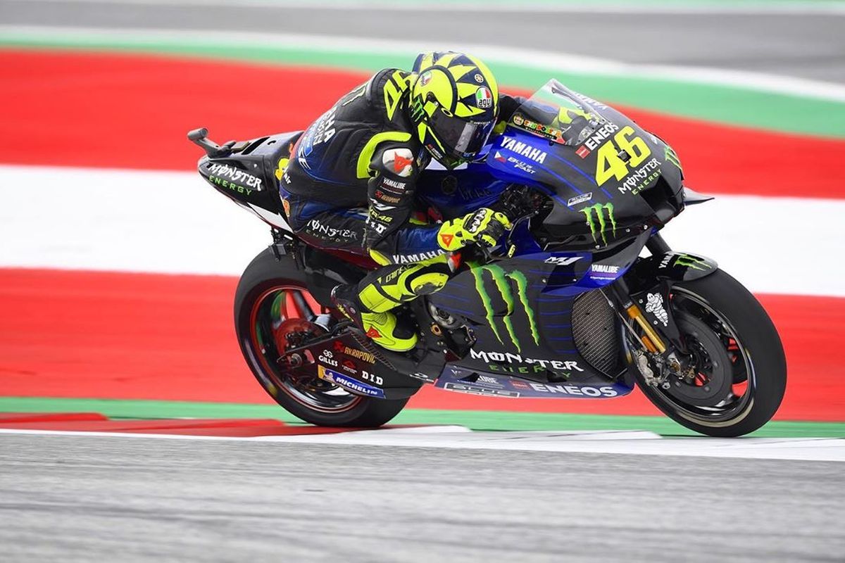 Valentino Rossi saat latihan bebas di MotoGP Austria 2020