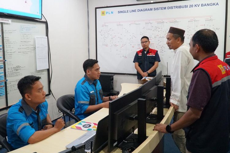 Monitoring posko siaga PLN di Pangkal Pinang, Kepulauan Bangka Belitung, Selasa (4/6/2019).