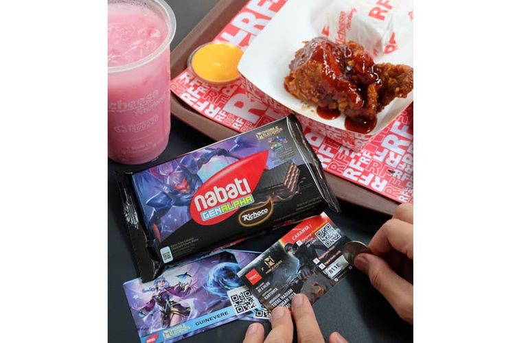 Paket kolaborasi Richeese Factory dengan Mobile Legend. 