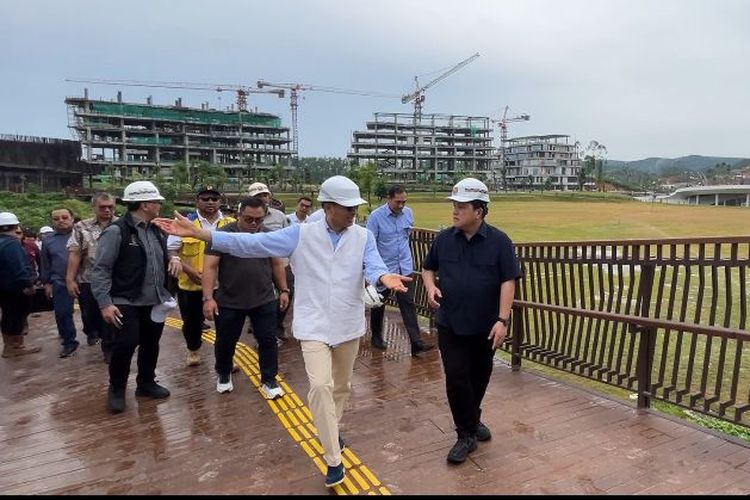 Delegasi Emaar Properties didampingi Menteri BUMN Erick Thohir berkunjung ke Ibu Kota Nusantara (IKN), Minggu (26/5/2024).