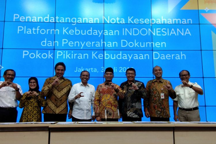 Penandatanganan nota kesepahaman platform kebudayaan Indonesiana di Kemendikbud (3/7/2018)