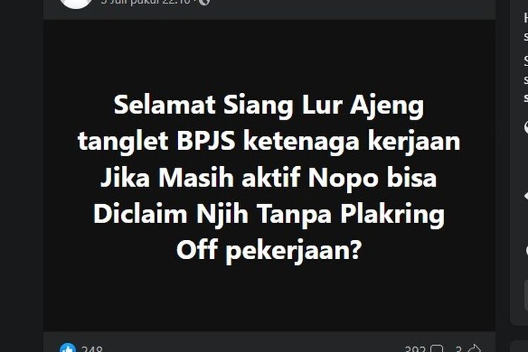 Apakah BPJS Ketenagakerjaan bisa diklaim bila status bekerja masih aktif.