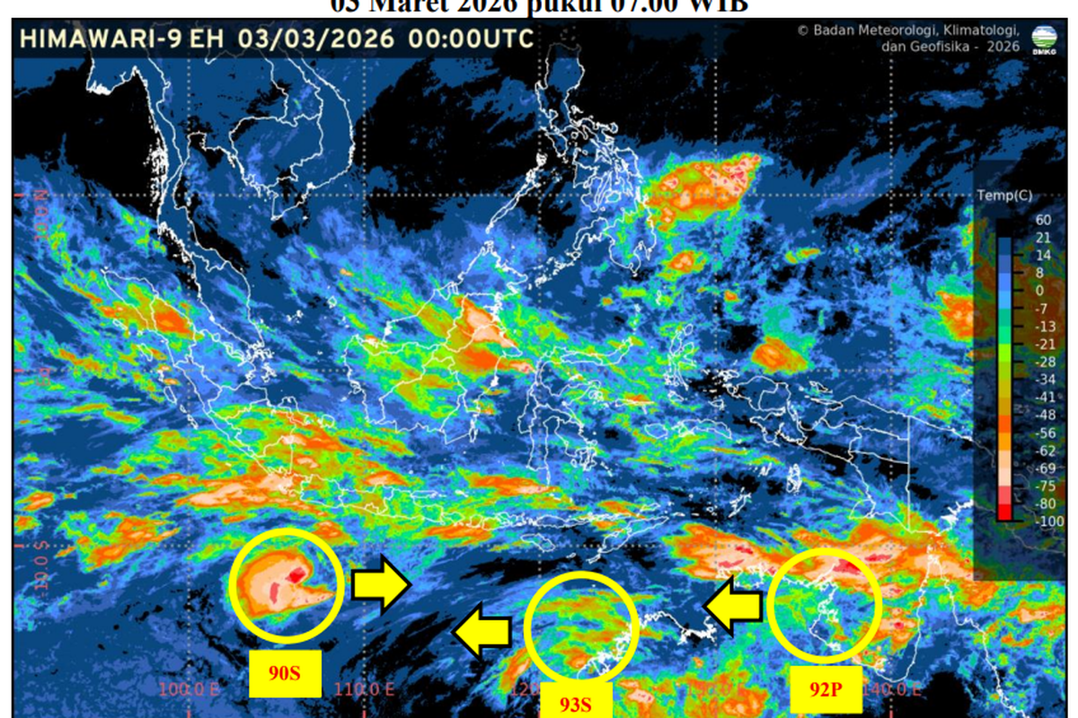 BMKG Deteksi Tiga Bibit Siklon Tropis di Sekitar Indonesia, Waspada Cuaca Ekstrem