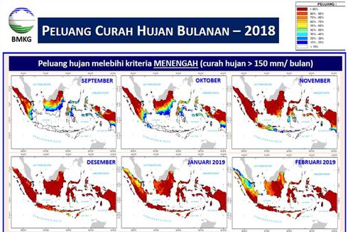 Prakiraan Curah Hujan Agustus-September 2018, Beberapa Daerah Diminta Waspada